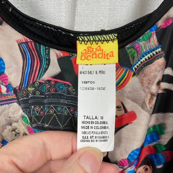 Agua Bendita Peru Body Con Cutout Dress Sz.M - Picture 7 of 14